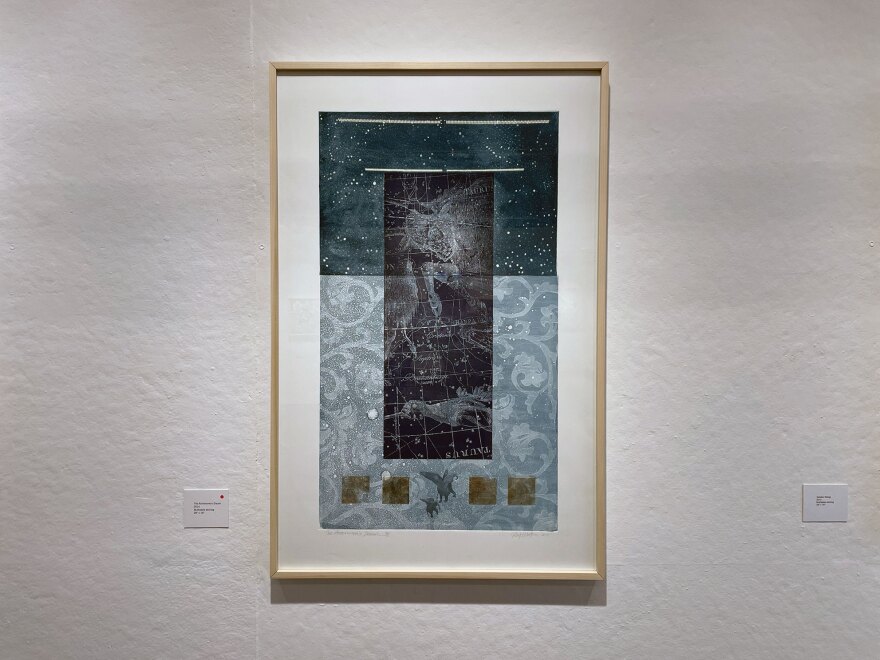 "The Astronomer's Dream" is a 2014 multiplate etching work by Sibyl Rubottom, shown installed at the Athenaeum Art Center on Dec. 19, 2022.