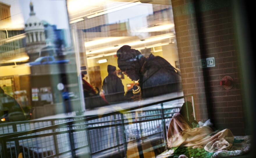 Health Care for the Homeless is a nonprofit that serves many of Baltimore's aging homeless population. Many sleep in front of the clinic, and others hang out inside to stay warm during the winter.