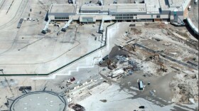 An aerial view of San Antonio International Airport in 2011.