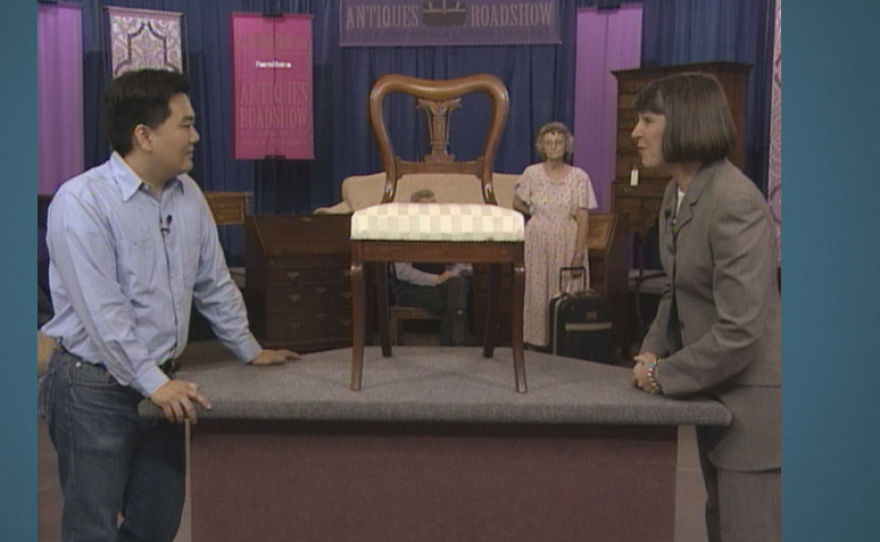 Jeanne Sloane (right) appraises a 1892 Silver Hackney stallion trophy in Seattle, WA. ANTIQUES ROADSHOW “Vintage First Finds, Hour 4” premieres Mon, October 12 at 8/7c PM on PBS