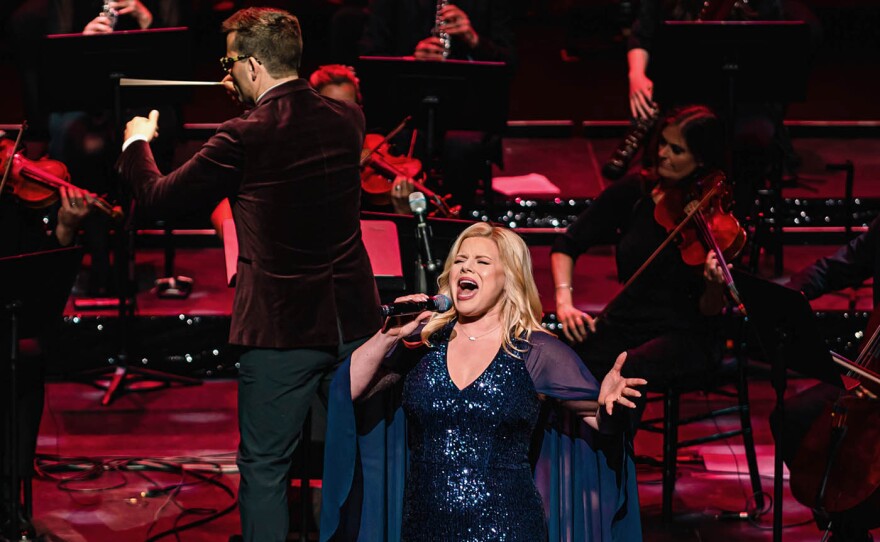 Megan Hilty performing with The American Pops Orchestra.