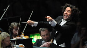 Promotional photo of Los Angeles Philharmonic's charismatic conductor, Gustavo Dudamel
