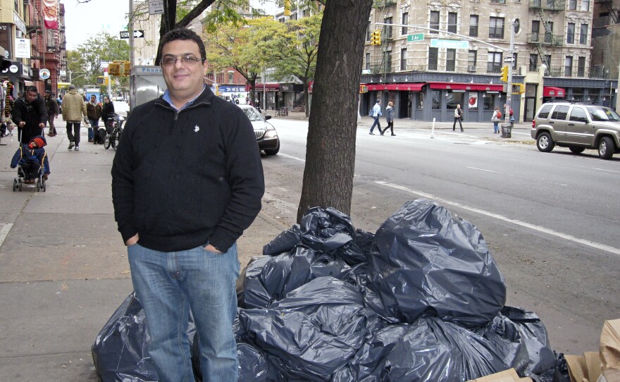 Fawzy Abdelwahid, the owner of B&H Restaurant in the East Village, said he had to throw out $4,000 of food spoiling in his refrigerator. His is one of many small businesses in Manhattan impacted by power outages.