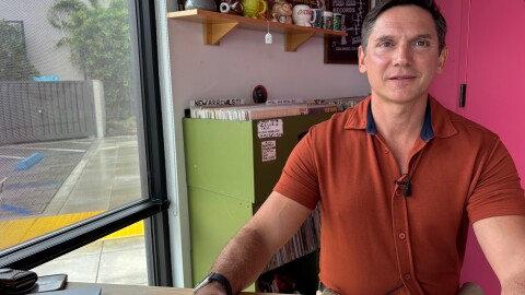 Paul Hadjipieris sits in a San Diego cafe where he demonstrates a ChatBot that turns AI into a Socratic teacher. Oct 14, 2025