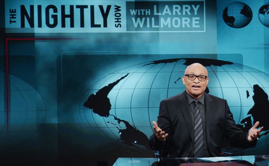 Host Larry Wilmore on the Jan. 19 debut episode of Comedy Central's The Nightly Show with Larry Wilmore.