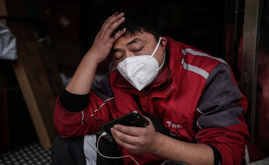 Delivery services are still operating in Wuhan.