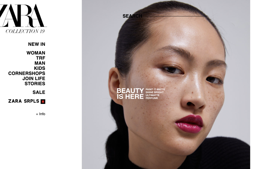The freckles on the face of model Li Jingwen, visible on this digital ad for Zara, started a conversation on Chinese social media that had 500 million views.