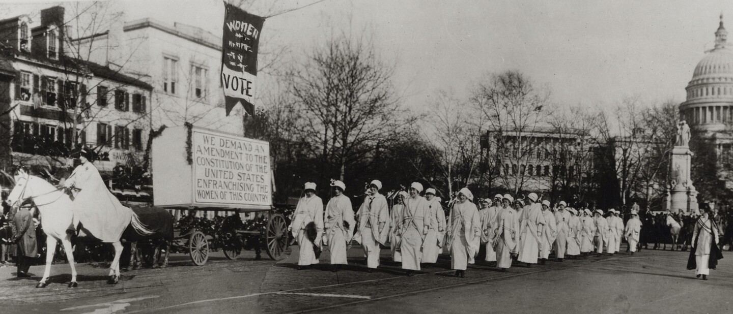 The Great Demand, unveiled at the Suffrage Parade in Washington, D.C. March 1913.