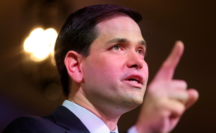 Sen. Marco Rubio, R-Fla., announces his candidacy for the Republican presidential nomination during an event at the Freedom Tower in Miami.