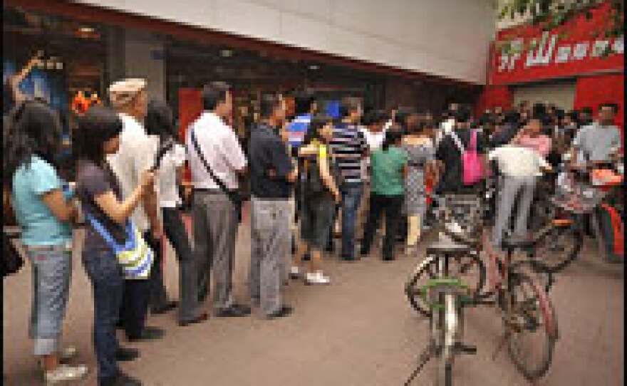 Scared residents lined up to buy camping gear.