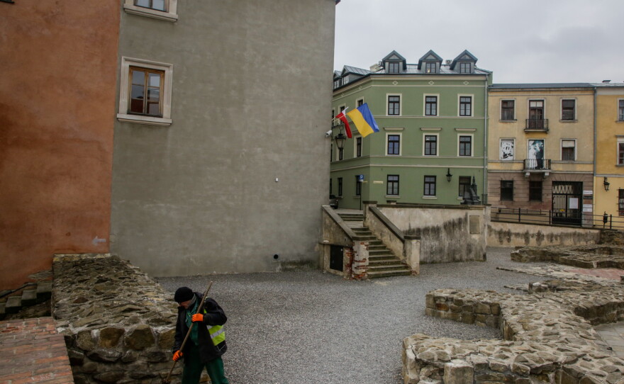 Lublin, a city with winding, cobbled streets in eastern Poland.