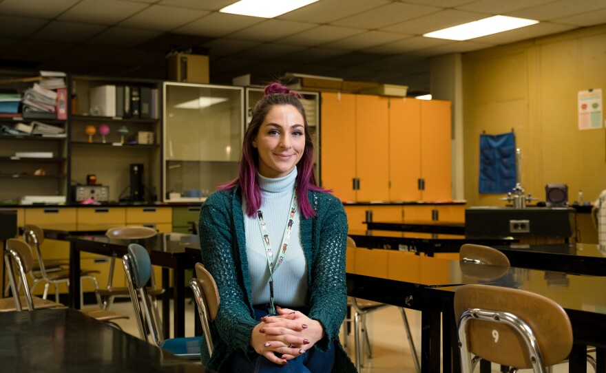 Sierra Hannipole says her science students who attend the learning hub at Grimsley High School have seen their grades bump up.