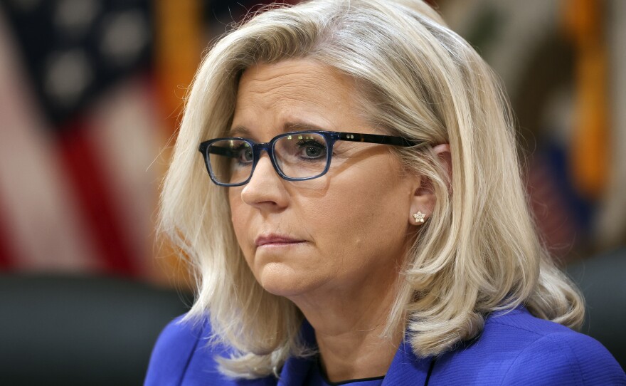 Liz Cheney, vice chair of the select committee to investigate the Jan. 6 Capitol attack, delivers opening remarks during a hearing on Thursday in Washington.