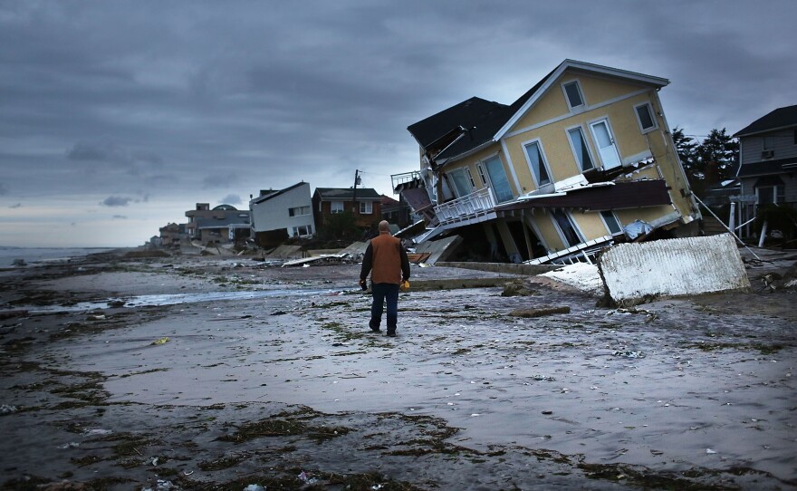 In one Rockaway neighborhood the historic boardwalk washed away during the storm.