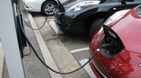 Nissan Leafs charge at Balboa Park's station.