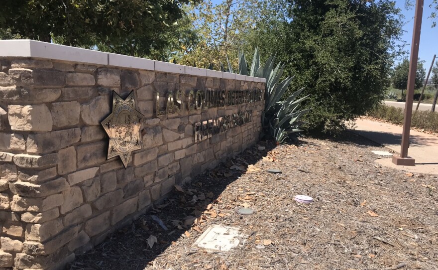 The outside entrance of Las Colinas prison in Santee is shown Aug. 15, 2019.