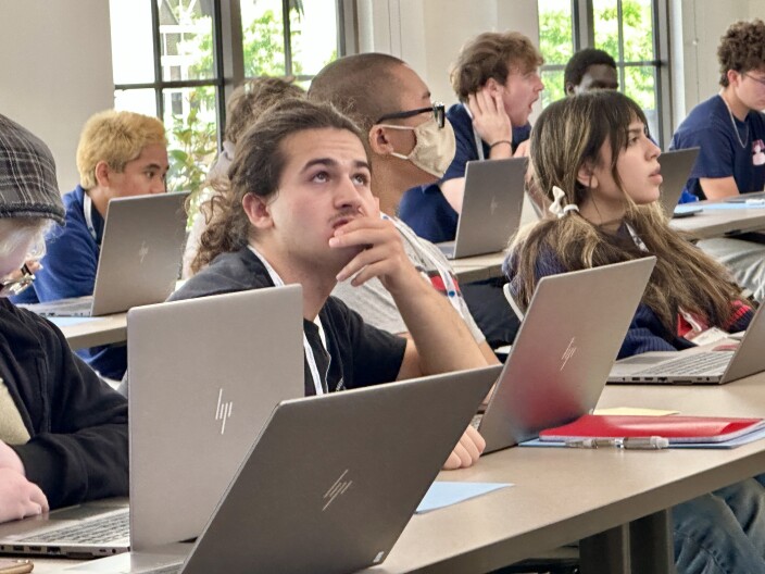 Johnathan Yarkoni, 17, is an incoming senior at Jacobs High Tech High. He is one of 22 students from across the county attending a cybersecurity summer camp, this week, at the University of San Diego, San Diego, Calif., June 27, 2023.