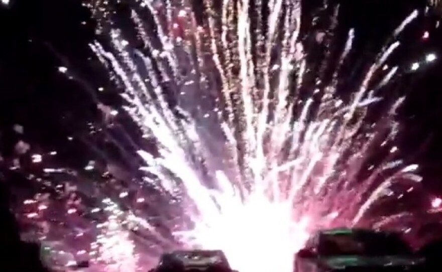 At least 28 people were injured Thursday in Simi Valley, Calif., when many of the fireworks at a July 4th celebration ignited too close to the ground. People there caught the accident and posted videos.