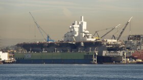 SAN DIEGO.  The amphibious assault ship USS Bonhomme Richard (LHD 6) is in dry dock at NASSCO Shipyard.  