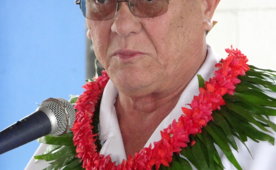 De Brum says that the long-term goal of the climate summit, keeping temperature increases below 2 degrees Celsius, would still be a disaster for his country. It's slogan is '1.5 to stay alive.' He's shown here at a 2013 climate meeting in the Marshall Islands.