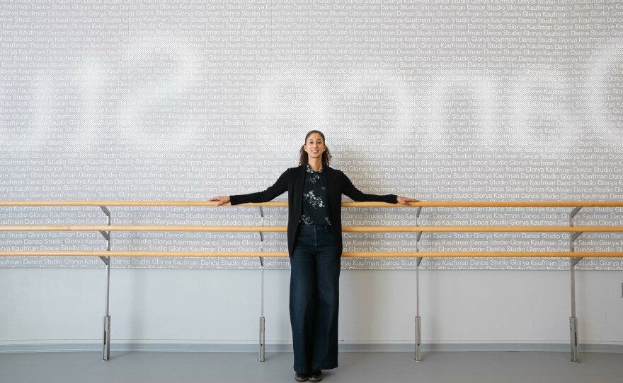 Graf Mack poses for a portrait in a Juilliard dance studio.