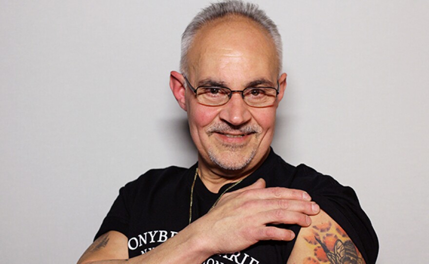 Anthony "Tony Bees" Planakis at StoryCorps in New York City. Planakis retired from the NYPD in 2014, but still takes calls about hives and swarms.