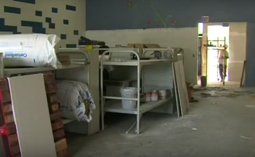 Homeless shelter under construction at Interfaith Community Services in Escondido, Dec. 2015