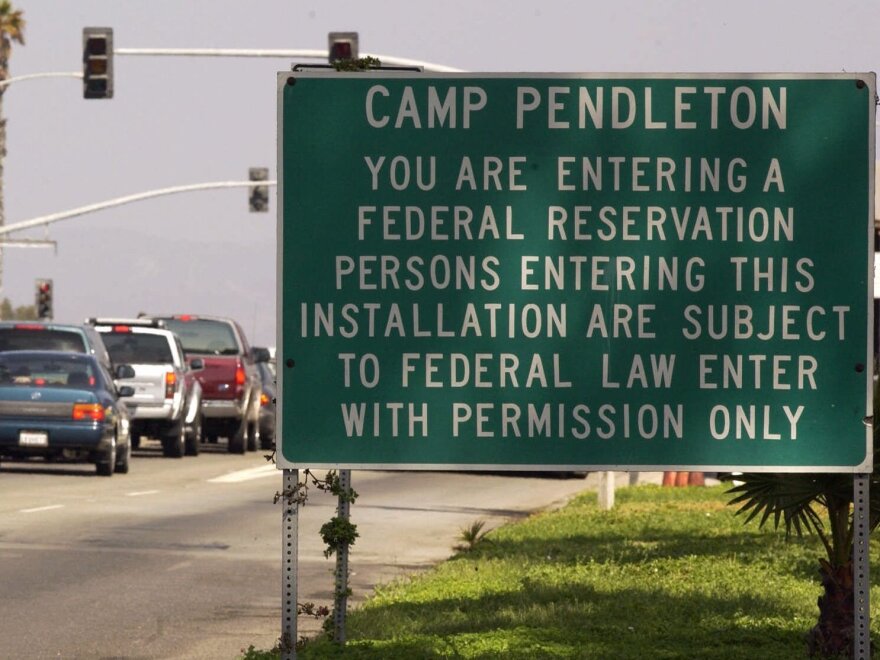 A sign outside Camp Pendleton.