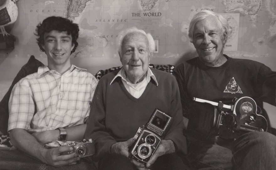 Three generations of cameramen: Andrew Heick, William R. Heick and Bill Heick.