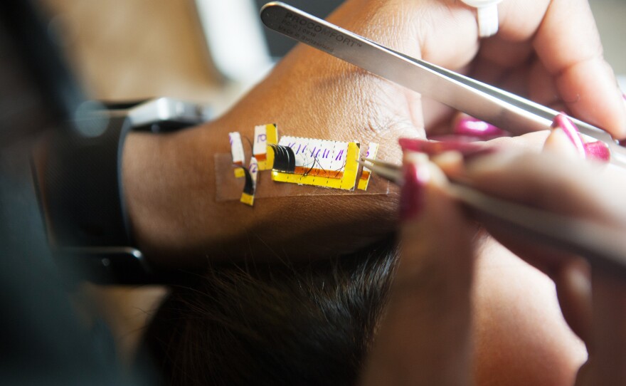 Eyelash extensions are available in a number of lengths and curls. Each client selects the fullness, length, curl and design. These elements create a customized look for each person.