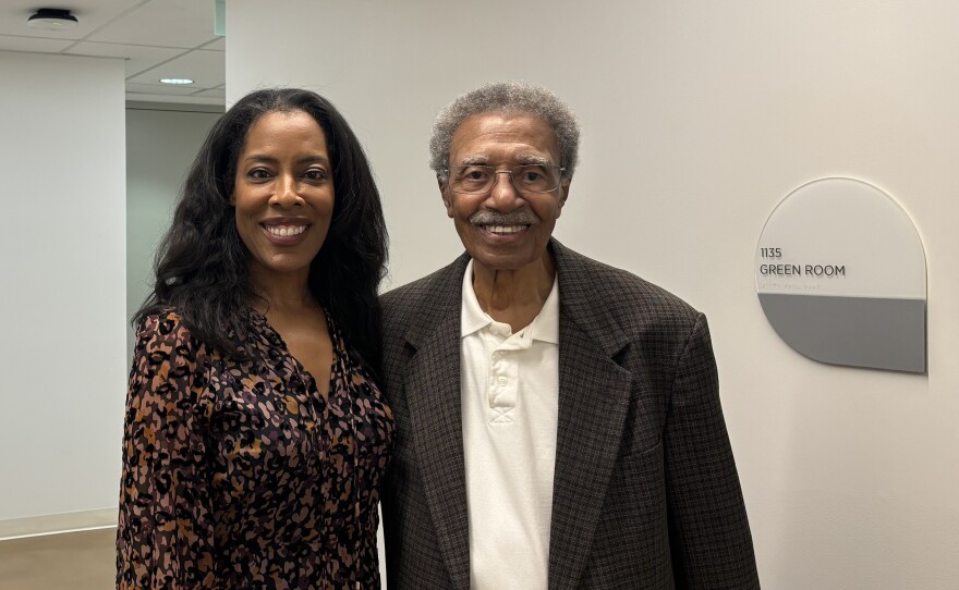 Harold "Hal" Brown (right) joins Jade Hindmon (left) for an interview on KPBS Midday Edition on Wednesday, November 12, 2025.