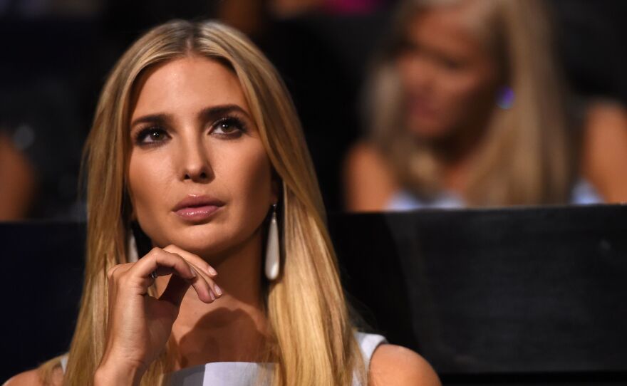 Ivanka listens to a speaker from the audience during the second day of the Republican National Convention in Cleveland.