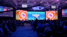 TwitchCon's opening ceremony inside the Glitch Theater at the San Diego Convention Center, Sept. 20, 2024.