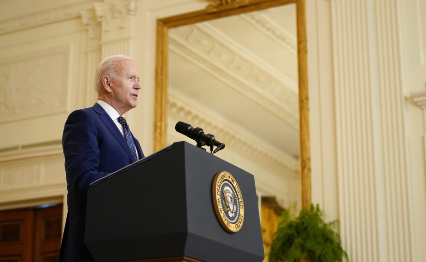 Nearly 100 days into office, President Biden is lagging his predecessors in the number of bills he has signed, but he is far outpacing them on executive orders. Here, Biden speaks about Russia in the East Room of the White House on April 15.