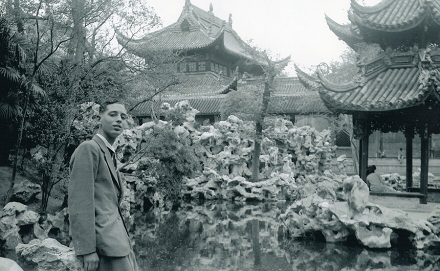 Horst Eisfelder at a Chinese Temple Garden in Sinza Road circa 1942.