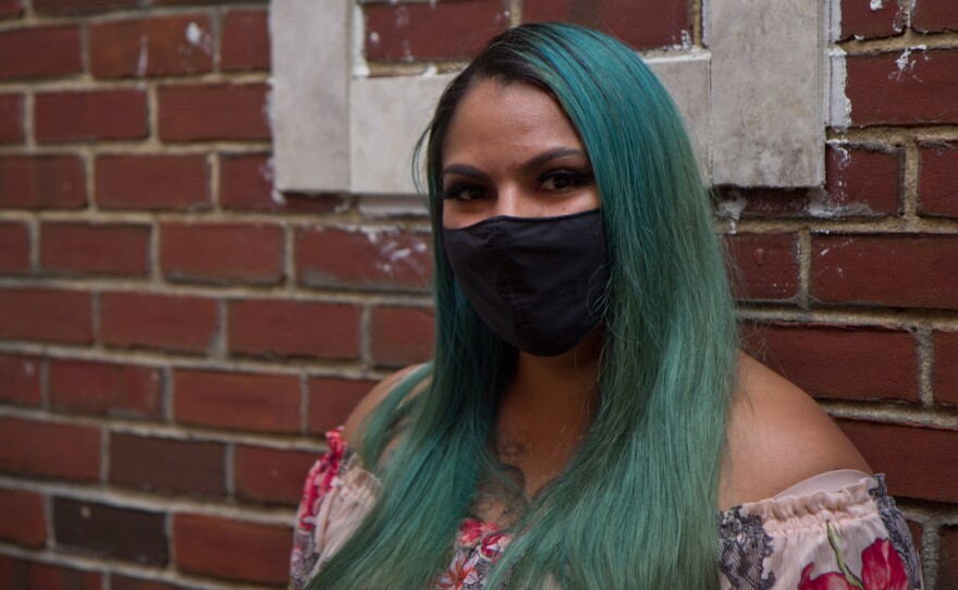 Adriana Kaplan, a software engineer, outside her home in South Philadelphia.