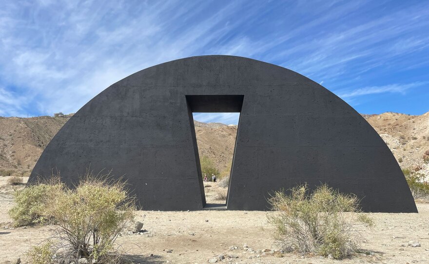Torkwase Dyson's "Liquid A Place" is shown in Palm Desert in a Mar. 31, 2023 photo. It will be on view as part of Desert X through May 7, 2023.