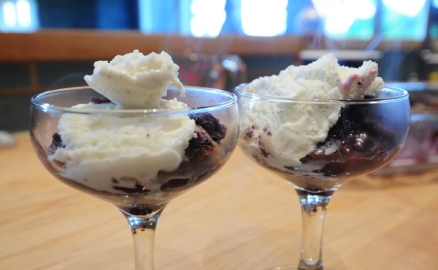 Vivian creates a delectable blueberry dessert.