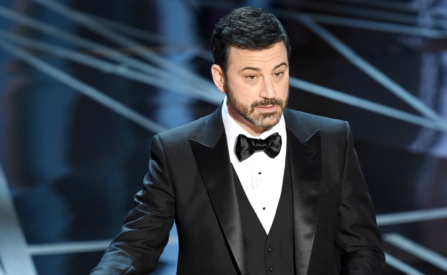 Host Jimmy Kimmel during his opening monologue at the 89th Annual Academy Awards.