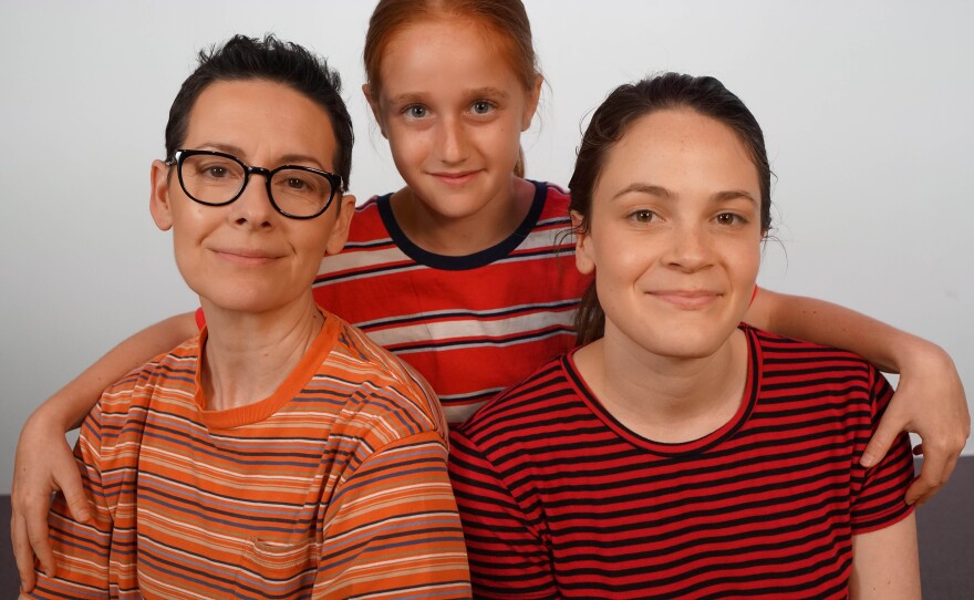 From left: Actresses Amanda Naughton, Taylor Coleman, Claire Adams, who play "Alison" in the San Diego Rep's production of "Fun Home," in an undated photo.