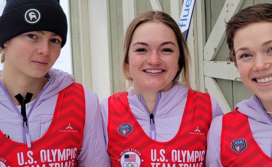 Annika Belshaw, Anna Hoffmann and Logan Sankey took the top-three spots in U.S. national trials last month in Lake Placid, N.Y. But in a major setback, the women's team failed to win enough points in qualifying events to send an athlete to the Beijing Winter Olympics. "Obviously it's disappointing because all of us want to be Olympians," said Hoffmann in an interview with NPR.