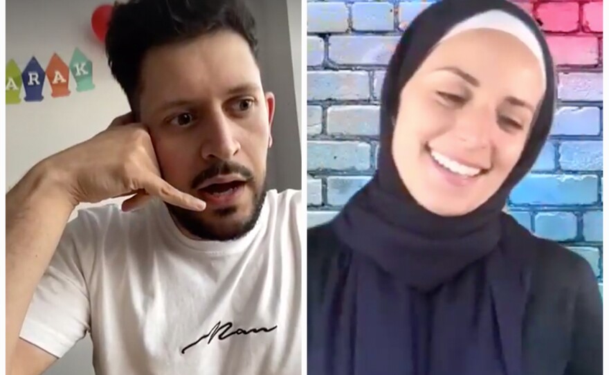From left: comedians Natasha Chandel, Abdullah Afzal, and Mariam Sobh each performed a set during the virtually streamed Socially Distant Eid Comedy Night Special.