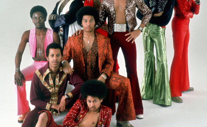 Earth, Wind & Fire pose for a studio portrait circa the mid-1970s.