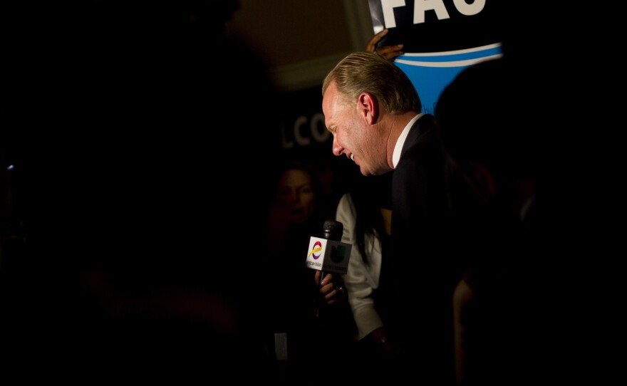 Kevin Faulconer talks to local media election night.