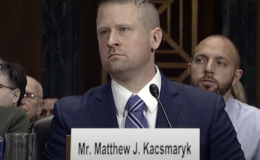 Matthew Kacsmaryk at his confirmation hearing for the federal bench in 2017.