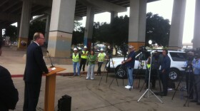 San Diego City Councilman Kevin Faulkner spoke at a news conference in support of a plan to keep funding redevelopment, even though it now requires a high price be paid to the state. July 11, 2011. 