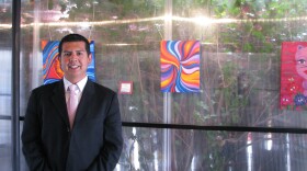 David Alvarez stands in the Latte Mi Corazon coffee shop in Sherman Heights.