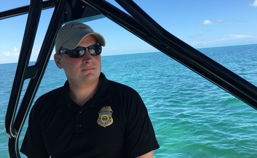 John Apollony is a marine interdiction agent with U.S. Customs and Border Protection. "They don't want us coming near them, and they're gonna do everything to get their vessel to shore," he says of the Cuban migrants.