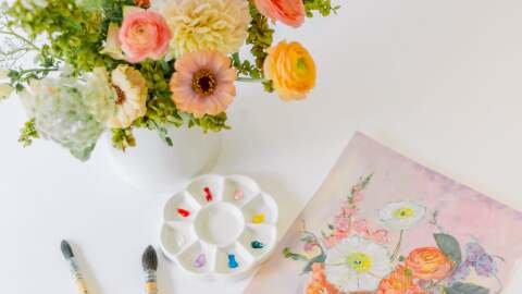 Flower Arranging Workshop + Floral Painting Class