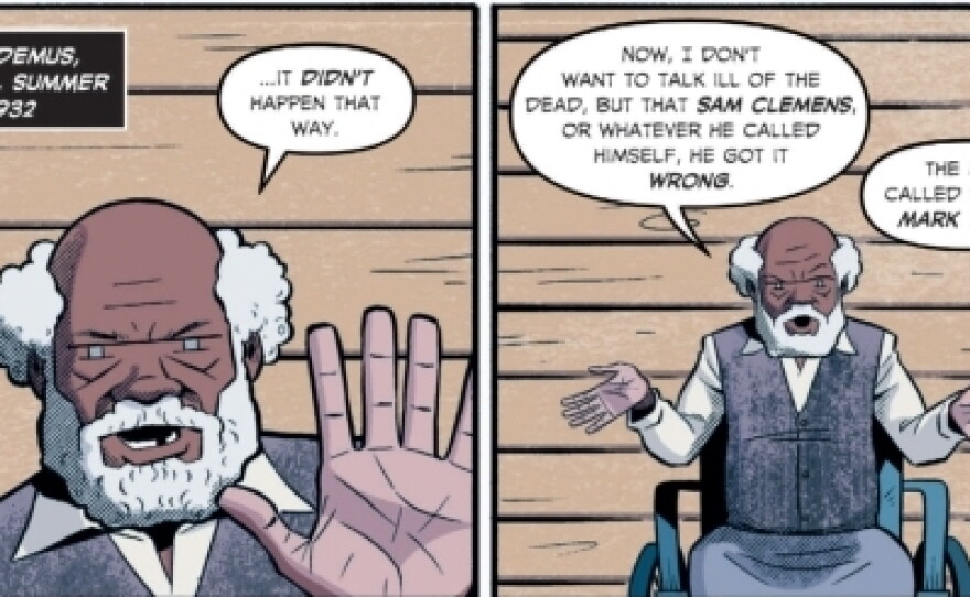 A panel from David F. Walker's graphic novel "Big Jim and the White Boy." (2024)